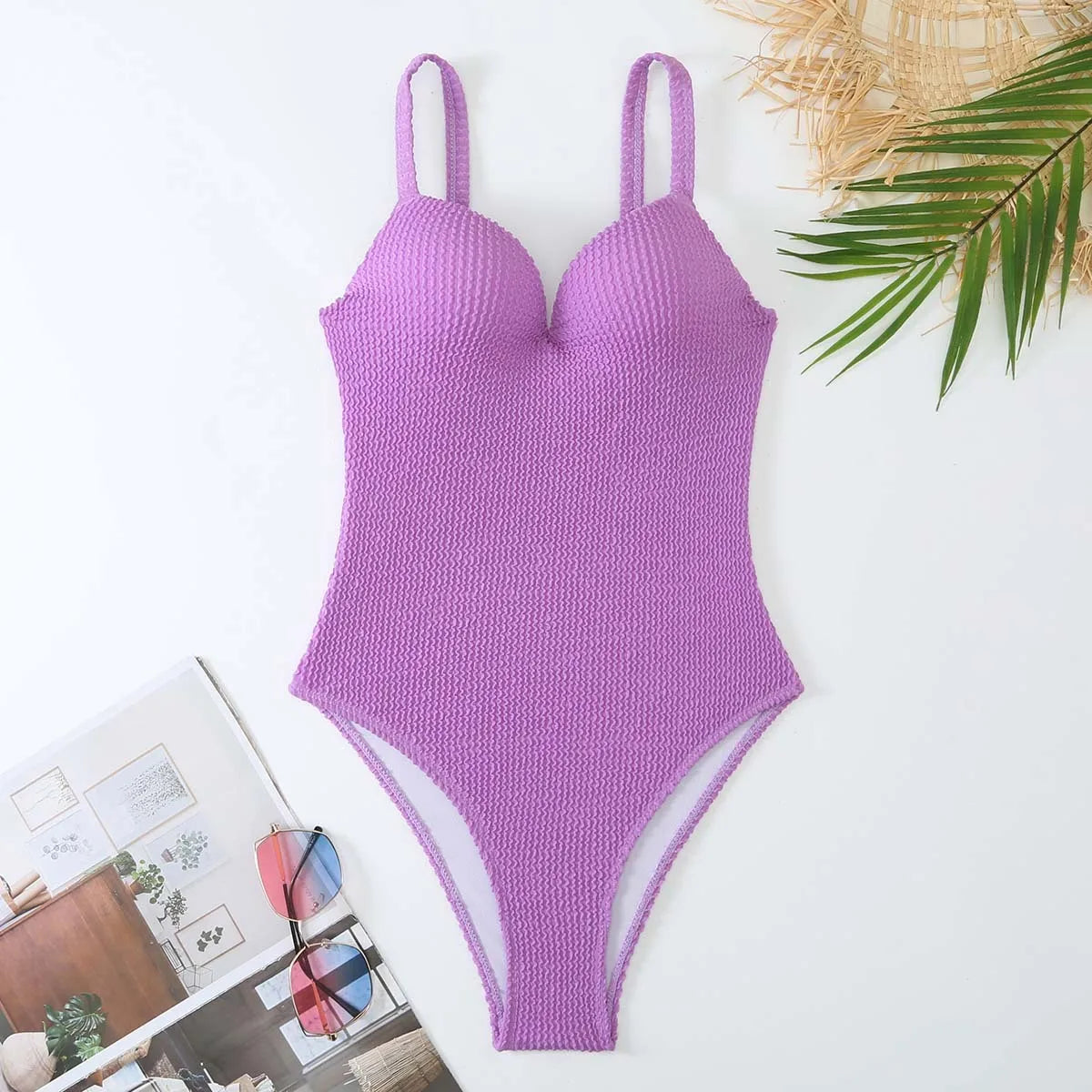 Push Up Swimsuit Women One Piece Solid Swimwear Female Bodysuit Bathers Bathing Swimming Swim Suit Summer Beachwear