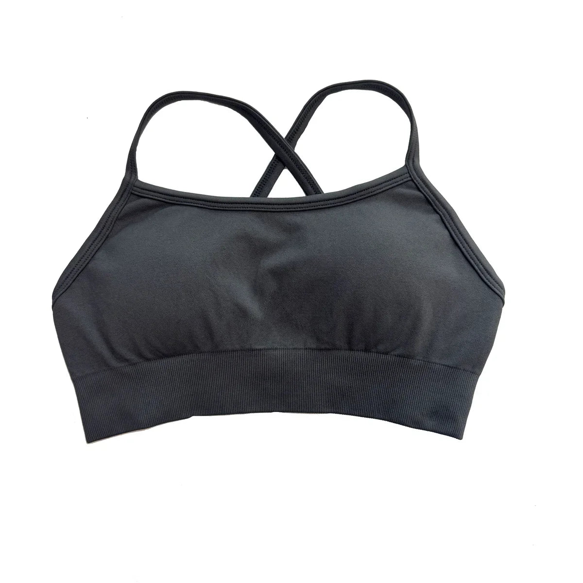 Strappy Backless Sports Bra for Women Backless Yoga Top Medium Support Strappy Gym Crop Top Stretchy Fitness Sports Top