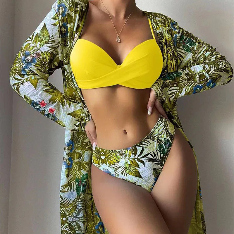 Bikini Set Beach Smock Cardigan Smock Woman Swimwear Bathrobe Bikini Beach Style Sun Protection Shirt Shawl