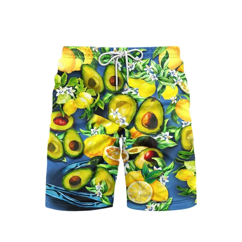 Cartoon Cute Pineapple 3d Printed Shorts For Men & Boys Fruit Watermelon Casual Beach Shorts Quick Dry Fashion Streetwear Short Pants
