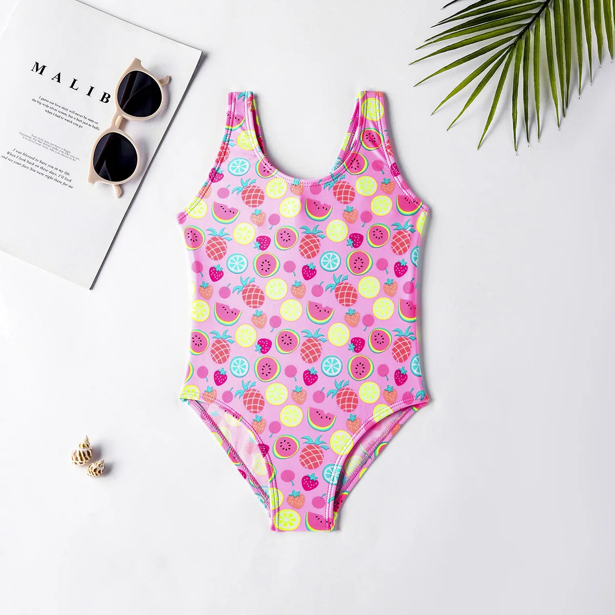 new girls children's fruit print swimsuit medium and small children's cute one-piece swimsuit suitable for mother and daughter