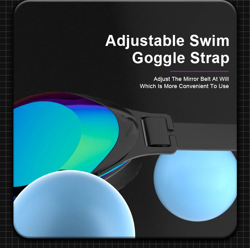 JSJM Swimming Goggles Adults Anti-fog UV Protection Lens Men Women Professional Silicone Adjustable Swimming Glasses Unisex