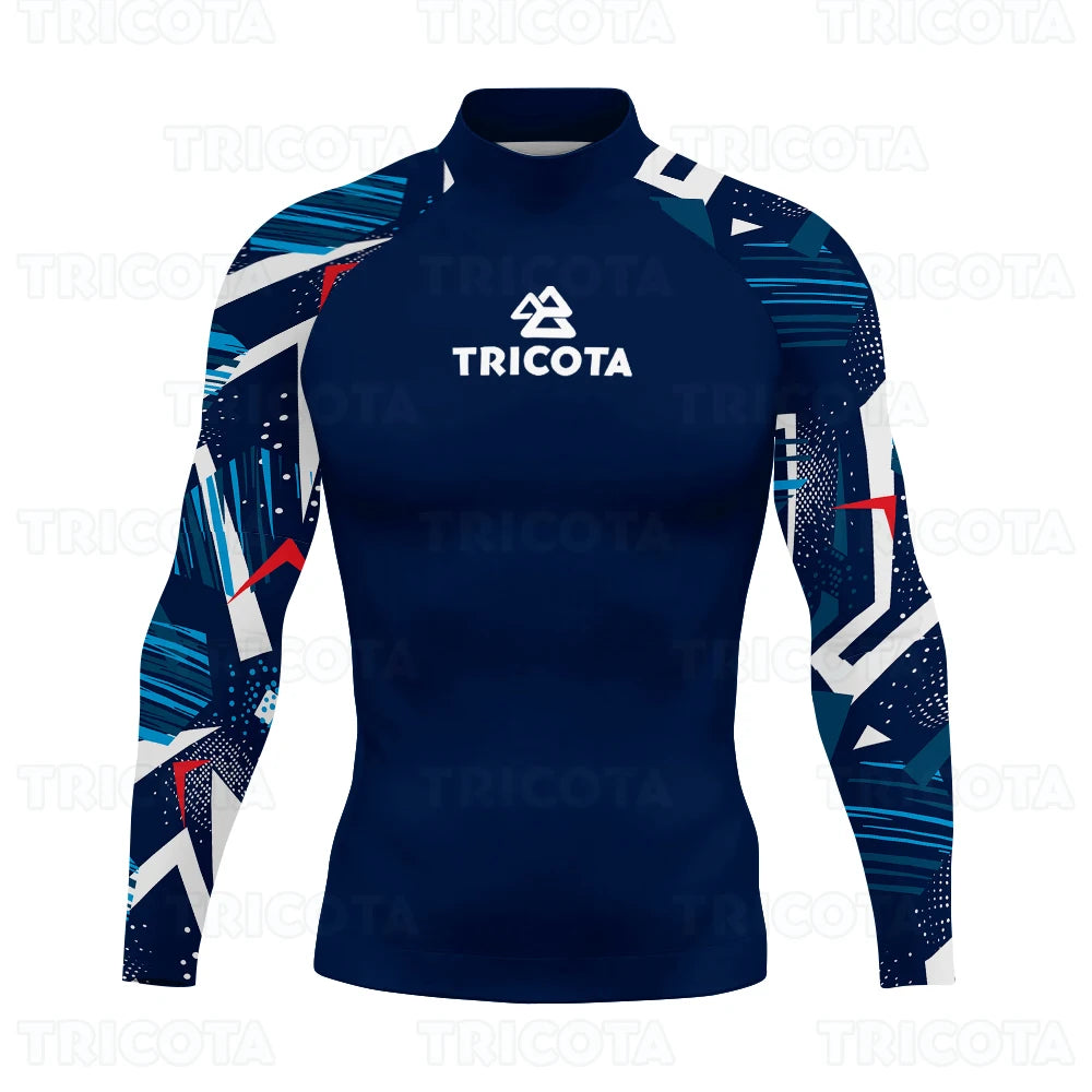 Swimming Rashguard Surfing T-shirts Men Long Sleeve Rash Guard Basic Skins Swimwear UV Protection Beach Diving Surfing Clothing