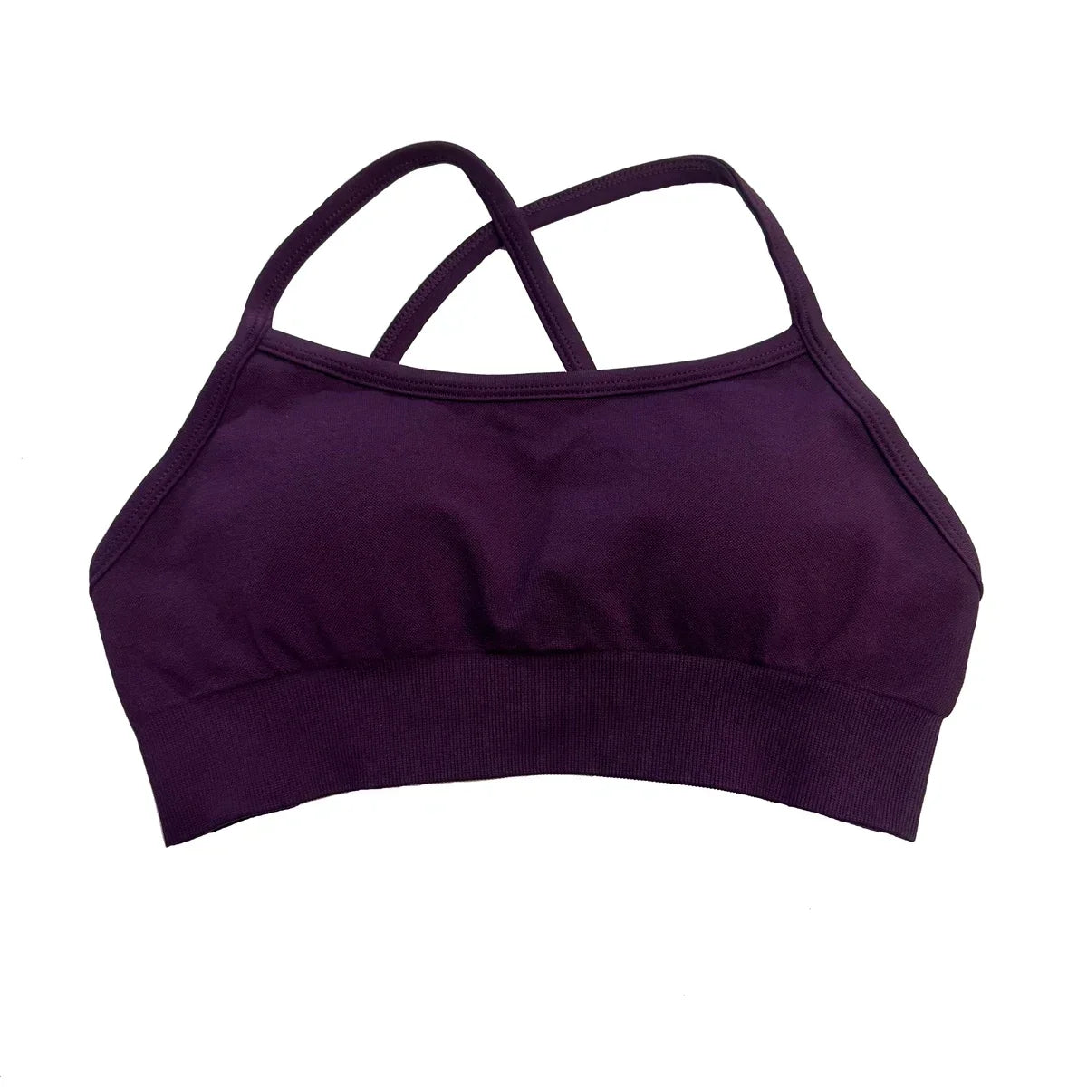 Strappy Backless Sports Bra for Women Backless Yoga Top Medium Support Strappy Gym Crop Top Stretchy Fitness Sports Top