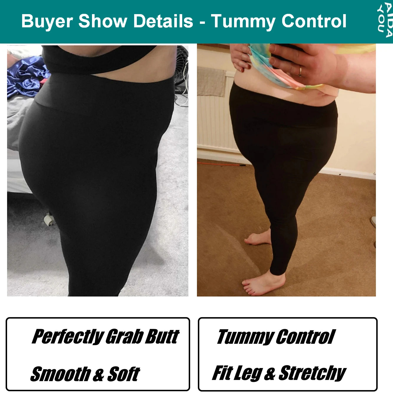 Buttery Soft Plus Size Leggings For Women Super Stretch Wide High Waist Rib Tummy Control Jegging Stirrup & Ankle