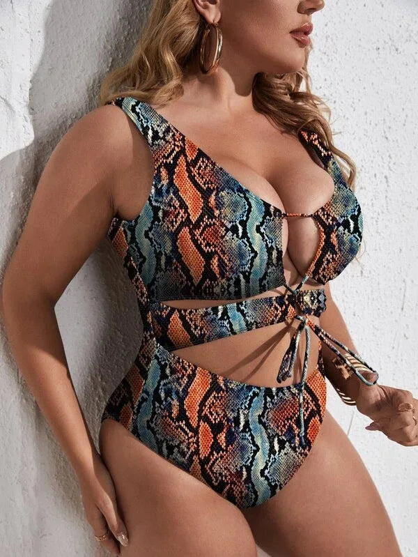 Push UP Plus Size Swimwear Women Strapped Hollow Large One Piece Swimsuit Backless Beach Big Bathing Suit