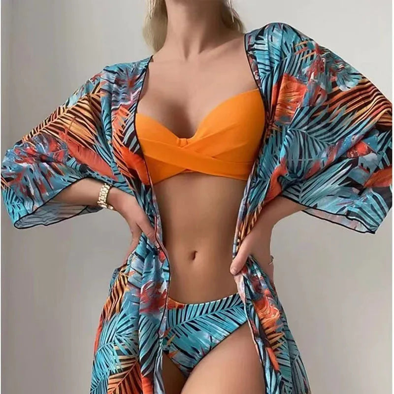 Bikini Set Beach Smock Cardigan Smock Woman Swimwear Bathrobe Bikini Beach Style Sun Protection Shirt Shawl