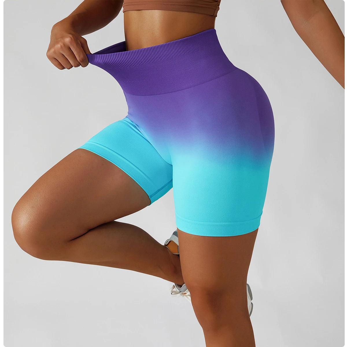 Summer Seamless High Waist Yoga Shorts Butt Lift Cycling Shorts Gym Shorts Women Pants Breathable Tie-dye Sports Leggings Women