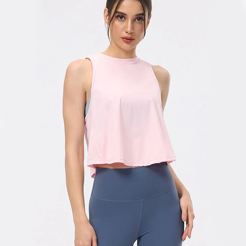 Summer Women's Yoga Shirt Sexy Sleeveless Mesh T-Shirt Sport Top Cover Up Quick Dry Gym Clothes Running Fitness Sportswear