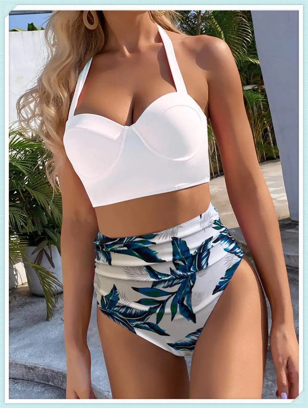 Push Up Swimsuit Women High Waist Bikini Set Butterfly Print Swimwear Female Padded Bathing Suit Swimming Beachwear Summer