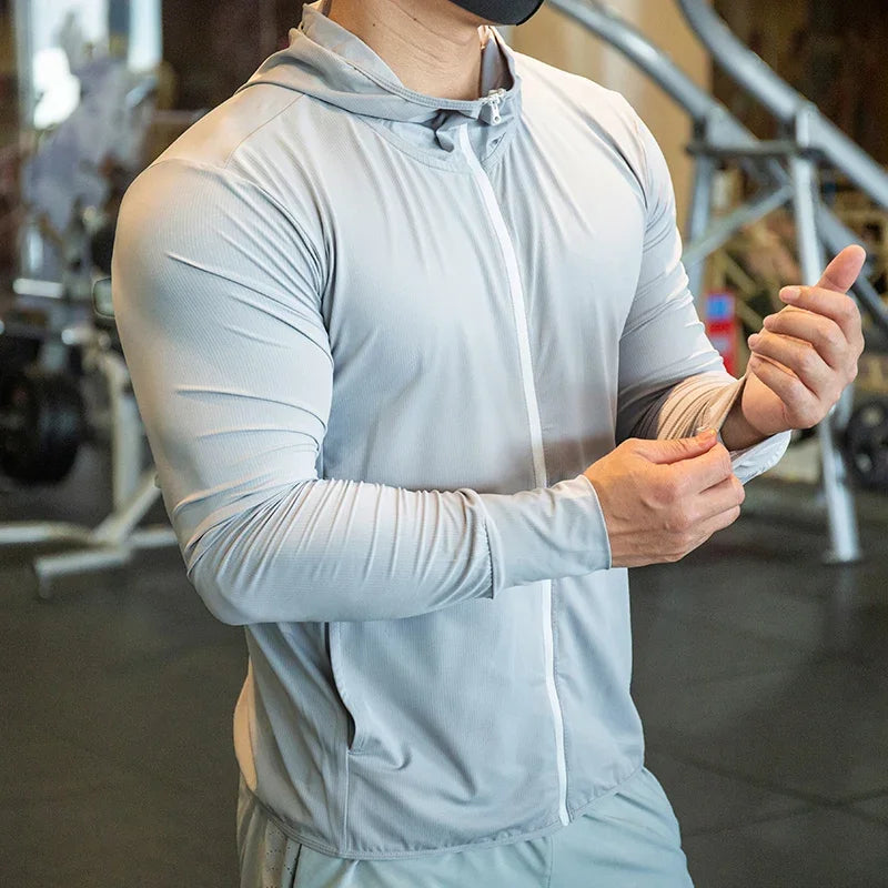 Light & Dark Colours New Men's Jacket Zip Hoodie Long Sleeve T-shirts Gym Sports Clothing Running Male Coat Jackets For Men Hooded Sweatshirts
