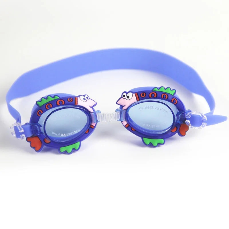 Professional Swimming Goggles Girl Cartoon Swim Glasses with Ear Plug Waterproof Anti Fog Swim Eyewear For Children Kids Gifts