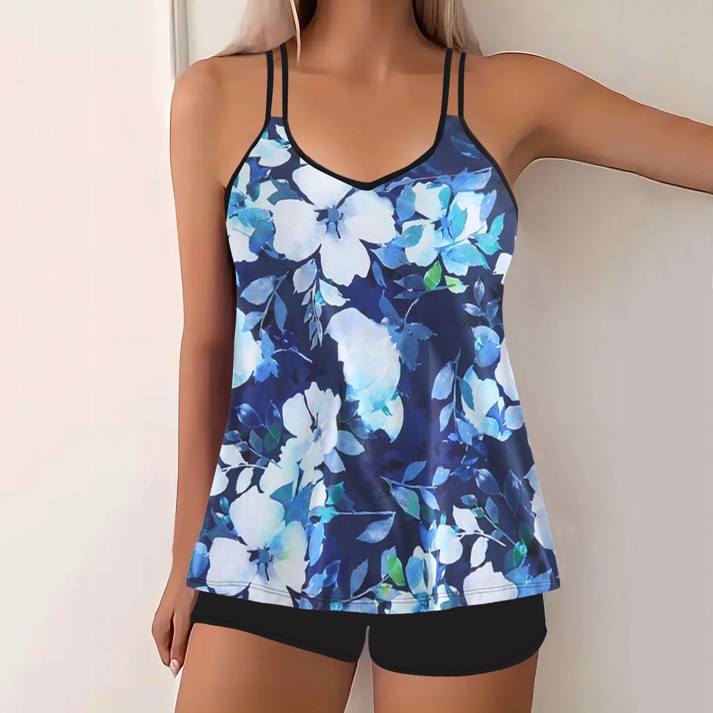 Tropical Print Fashion Two Piece Set Tankini, Summer Bikini Swimsuits, Women's Swimwear & Clothing Beachwear