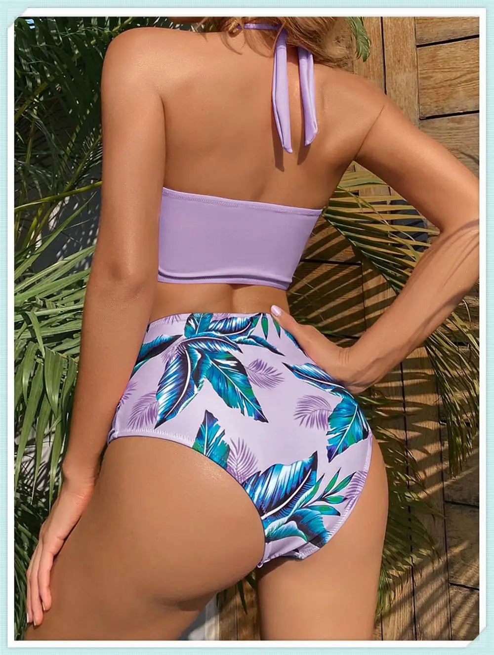 Push Up Swimsuit Women High Waist Bikini Set Butterfly Print Swimwear Female Padded Bathing Suit Swimming Beachwear Summer