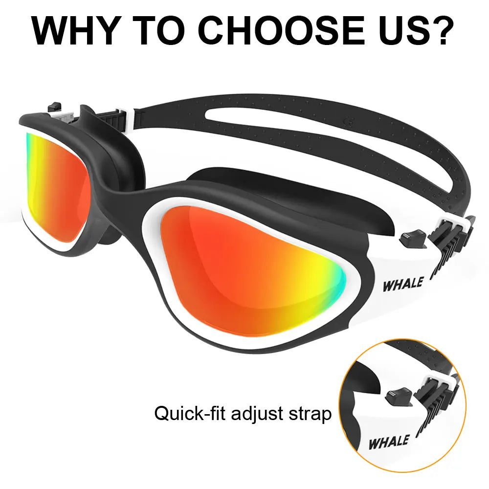 Professional Adult Anti-Fog UV Protection Lens Men Women Polarized Swimming Goggles Waterproof Adjustable Silicone Swim Glasses