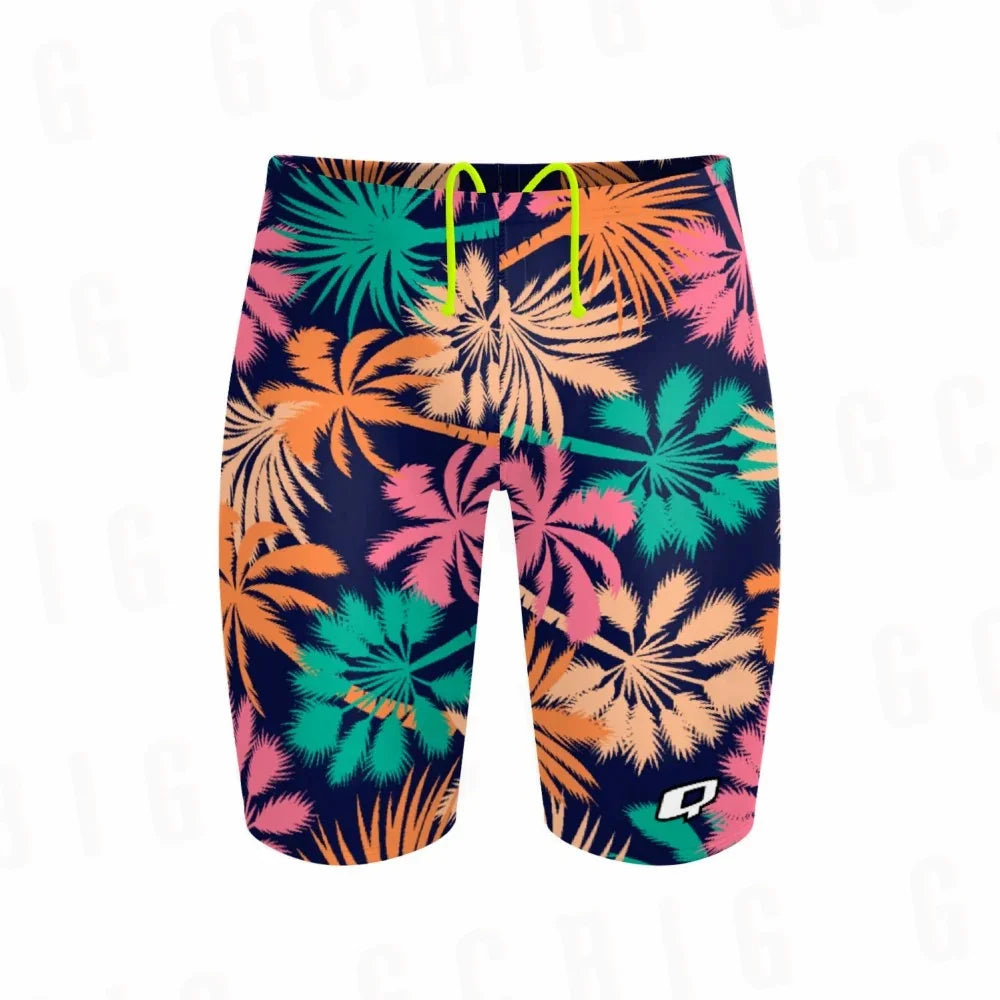 Summer Men's Swimming Trunks Racing Swim Jammers Swimsuit Surfing Shorts Quick-Drying Chlorine-Resistant Lycras Swim Shorts
