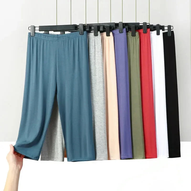 plus size XL to 8XL summer Modal leggings calf Length High waist Stretch Casual Slimming