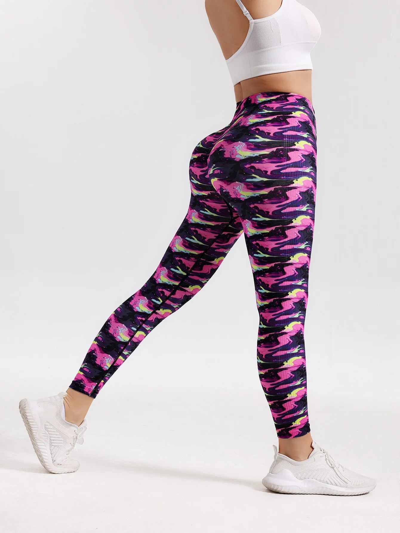 Fashion Women Beautiful Print Leggings Yoga Pants High Waist Jeggings Stretch Pants Gym Fitness Sweatpants
