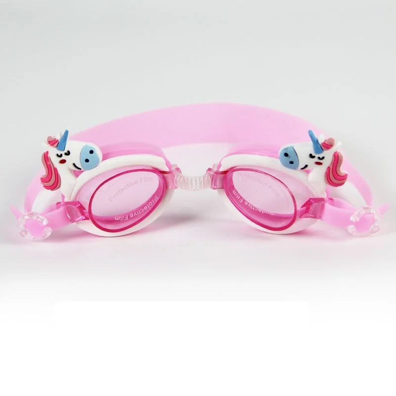 Professional Swimming Goggles Girl Cartoon Swim Glasses with Ear Plug Waterproof Anti Fog Swim Eyewear For Children Kids Gifts