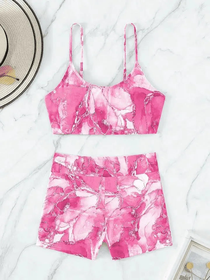 Marbling Print Push Up Bikini Women Swimwear Female Swimsuit Two Pieces High Waist Bikini Set Bather Bathing Suit