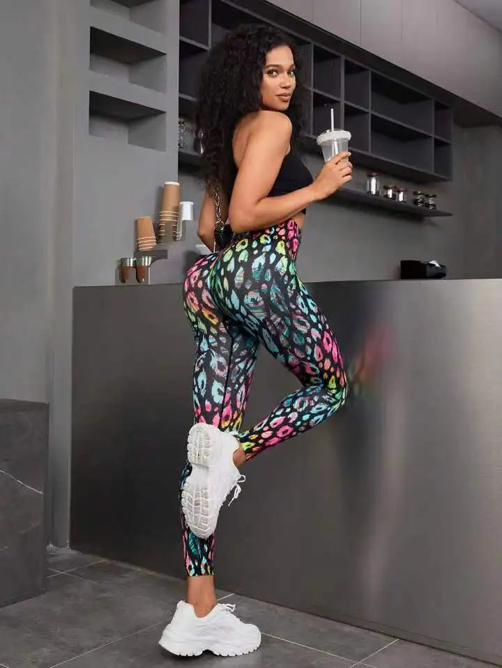 3D Print Tie Dye Sports Pants Women Seamless Leggings High Waist Fitness Push Up Leggings Gym Clothing Workout Tights