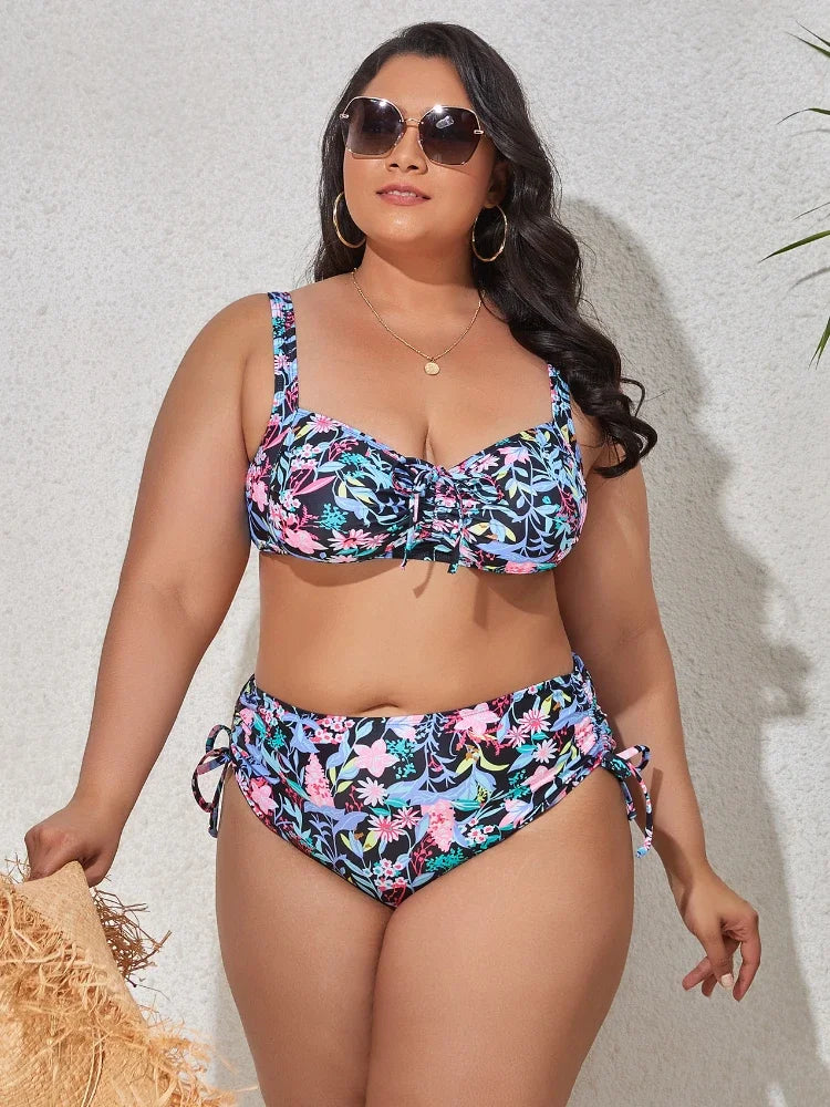 High Waist Leopard Bikini Set Plus Size Swimwear for Women Swimsuit Beachwear Bathing Suit Thong