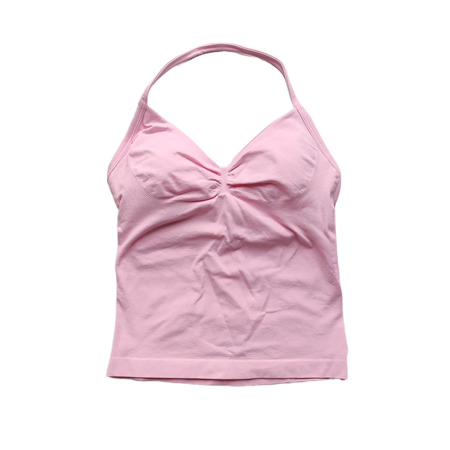 Longline Strappy Gym Top Backless Gym Clothes Women Scrunch Built-in Bra With Removable Cups Yoga Tank Tops