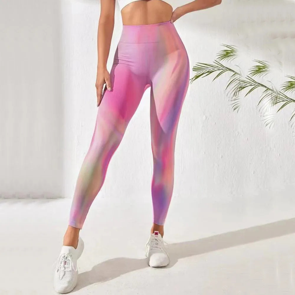Aurora Women Bubble Butt Push Up Yoga Pant Fitness Workout Gym High Waist Scrunch Tights Gym Seamless Leggings