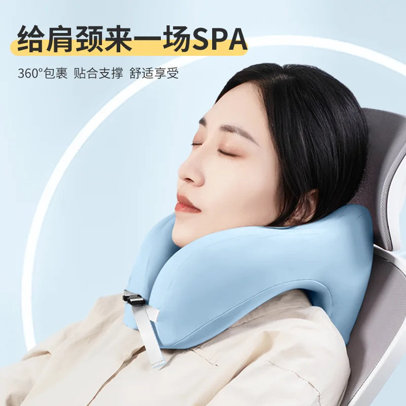 Travel Pillow U-Shape Pure Memory Foam Neck Pillow For Airplane Office Nap Cervical Pillows Flight Sleeping Head Neck Support