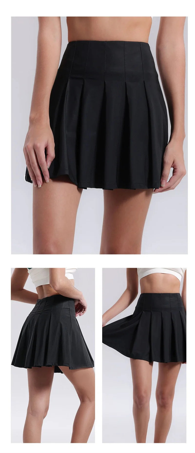 Aiithuug Crease Resistant Tennis Skorts Pockets Pleated Tennis Skort Sports Skirts Stretchy Running Shorts Skirt Golf Skorts