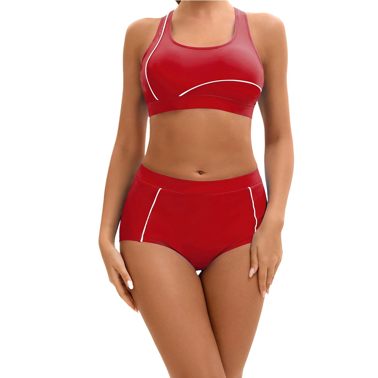 Womens Swim Sets Athletic Swimsuit Chest Pads Tank Top Swim Tops and Bottoms Suit Sport Swimwear Outfits Rash Guard Bathing Suit