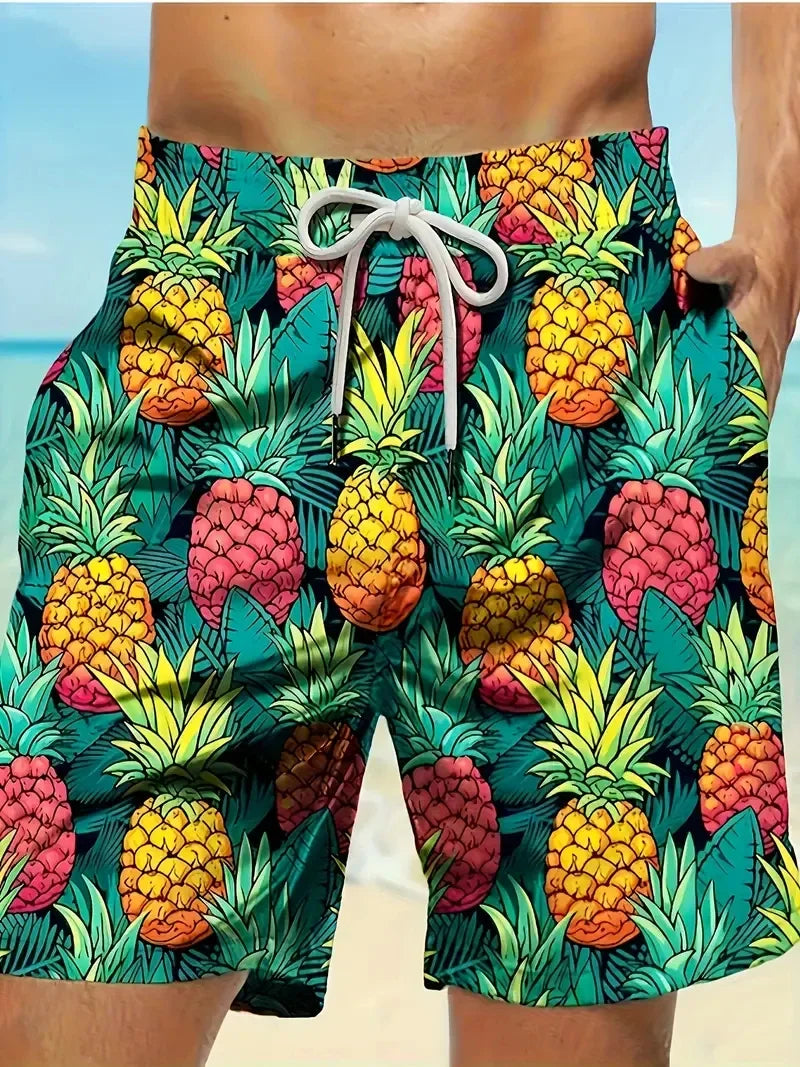 Coconut Leaves Man Swimwear Beach Briefs Summer Big Size Swimwear Men Board Shorts Casual Hawaiian 3D Flower Designer Shorts