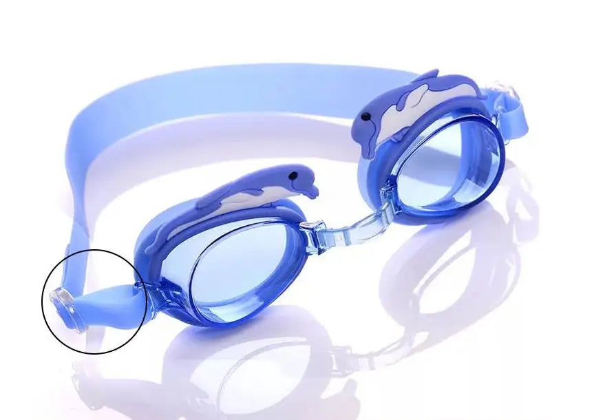 Professional Swimming Goggles Girl Cartoon Swim Glasses with Ear Plug Waterproof Anti Fog Swim Eyewear For Children Kids Gifts