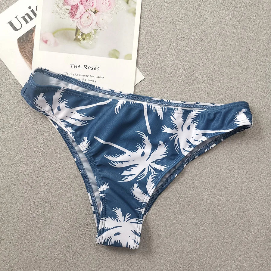 Solid Print Tankini Set Tied Halter Swimsuit Women Swimwear Biquinis Summer Backless Beach Bathing Suit