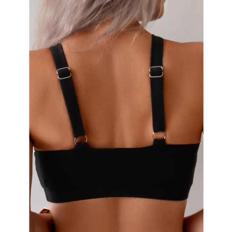 Women's Black High-Neck Bikini Set