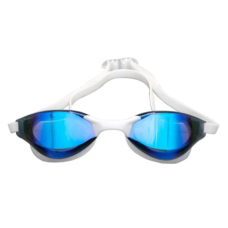 Professional Adult Swim Goggles Waterproof Fog-proof Racing Goggles Men Women Cool Silver Plated Swimming Equip