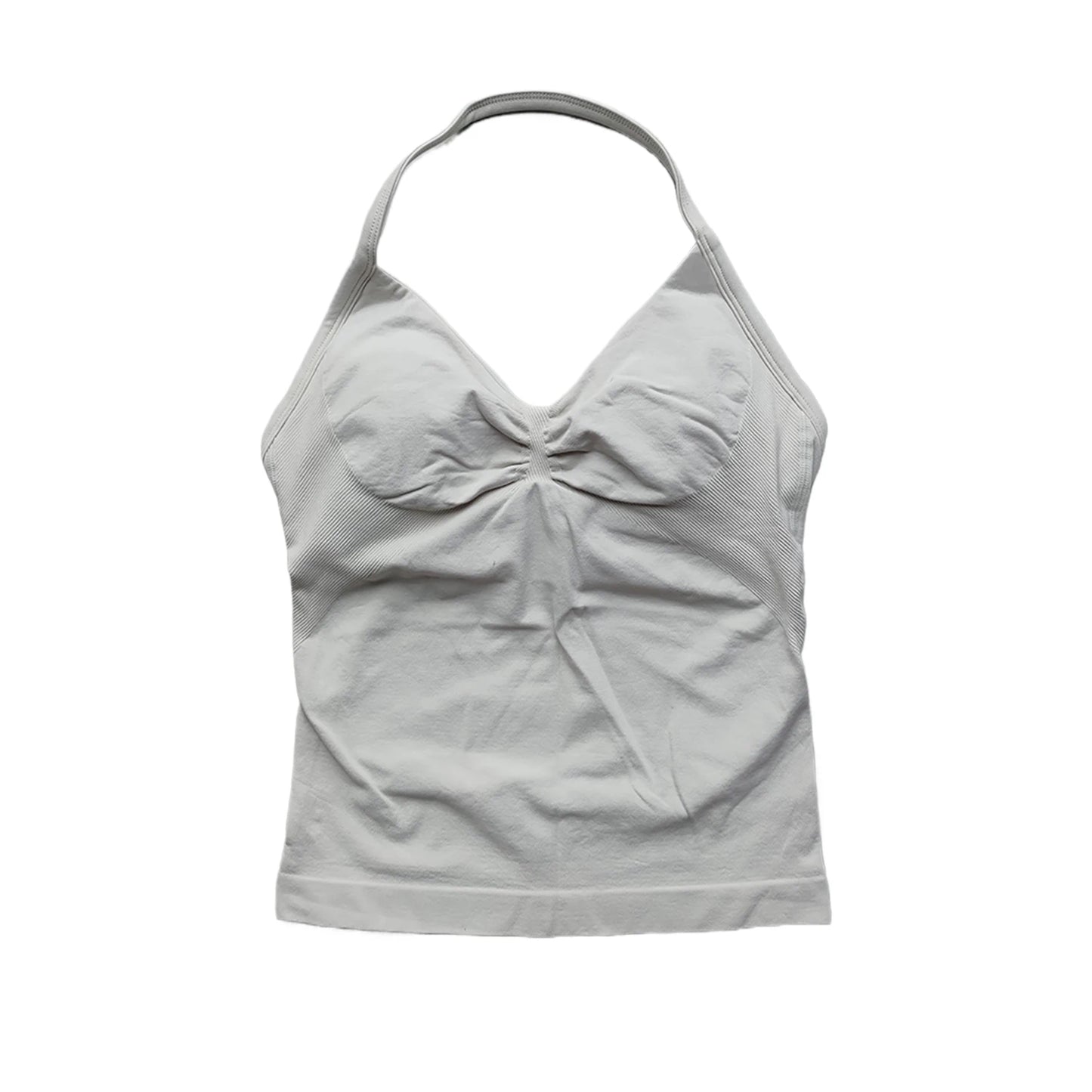 Longline Strappy Gym Top Backless Gym Clothes Women Scrunch Built-in Bra With Removable Cups Yoga Tank Tops