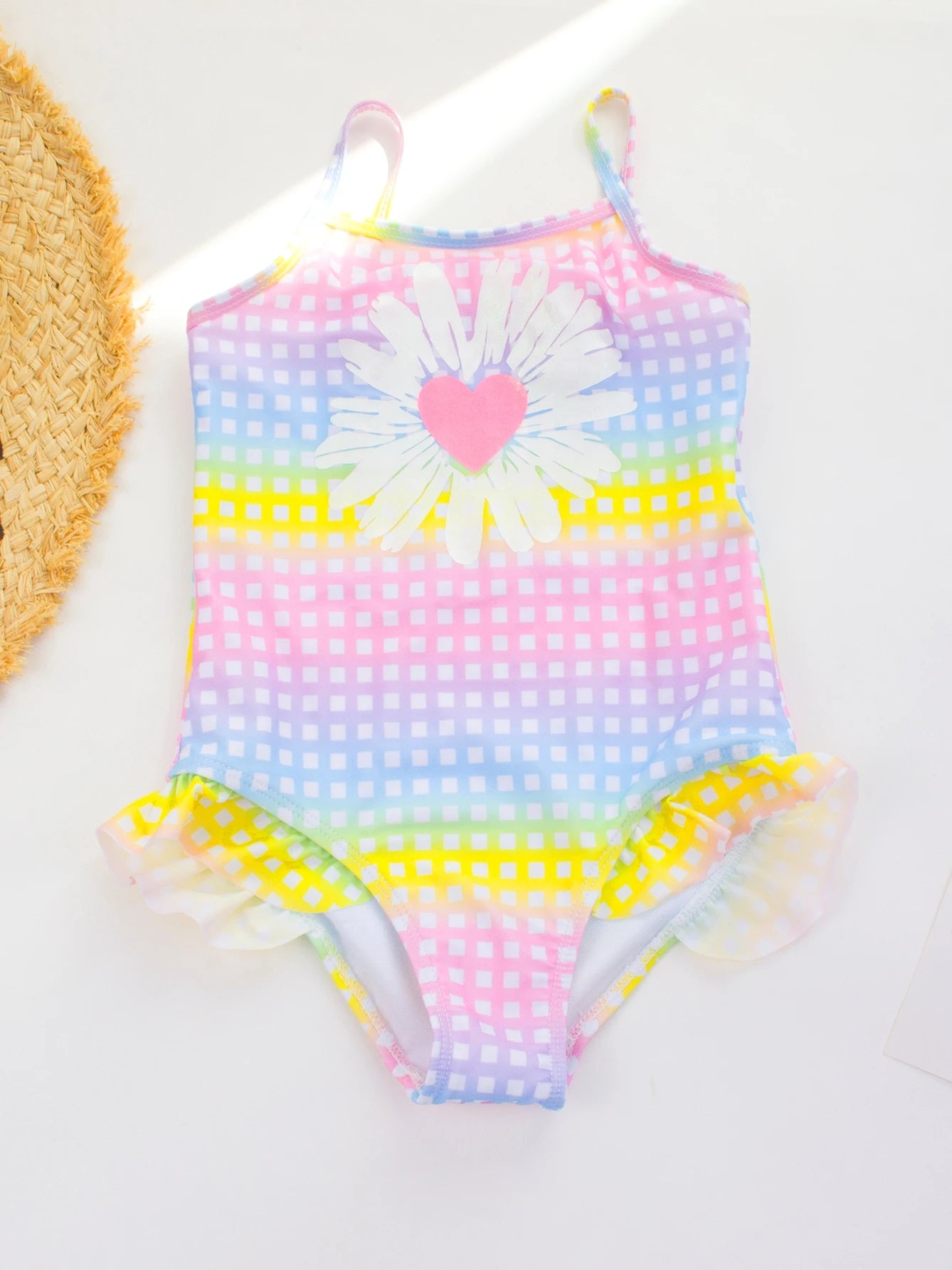 Girls Ruffle Bikini Swimsuit Gradient Leopard Floral Animal Kids Swimwear Children one piece bathers