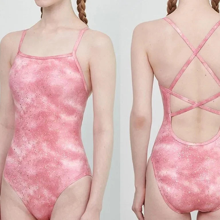 Bathers Swim Swimsuit Women Racing Professional One-piece Triangle Pink Girls Backless Cross Swimming Pool Special Swimsuit