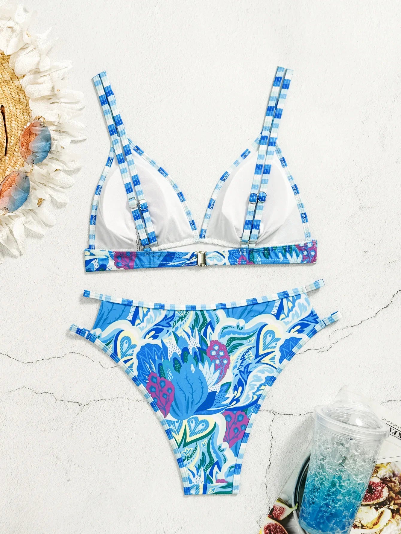 Women's Open-Back Binding Printed Bikini Swimwear Arrival From Europe And America Fashionable Beachwear