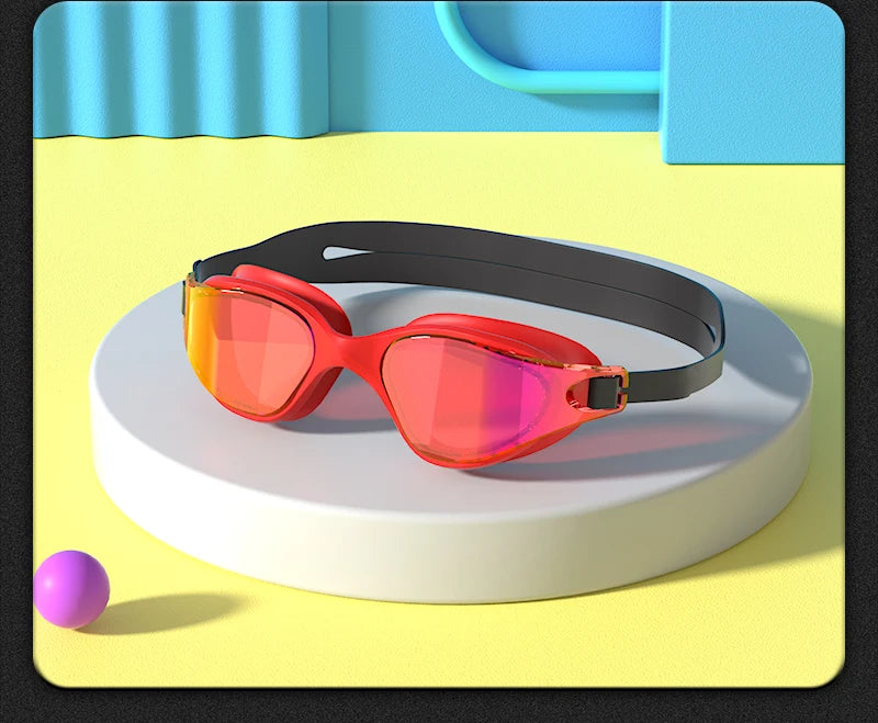 Swimming Goggles HD Anti-Fog Professional Swimming Glasses Silicone Anti-UV Adjustable Swimming Goggles Unisex Adults