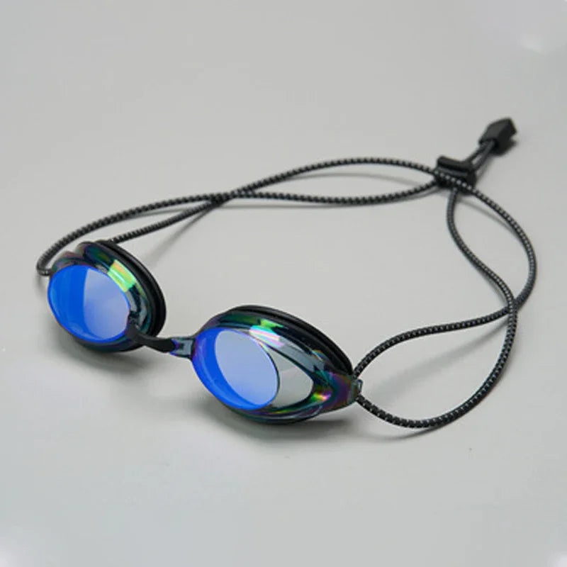 Professional Adult Swim Goggles Waterproof Fog-proof Racing Goggles Men Women Cool Silver Plated Swimming Equip