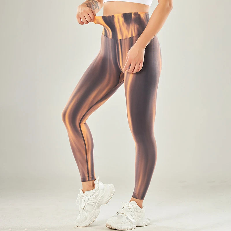 Tie-dye Seamless Leggings Gym Yoga Women's Pants Fitness Sport Tights Breathable Elastic High Waist Women Clothing