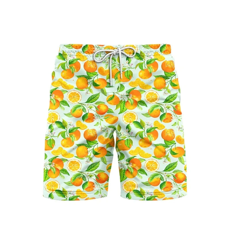 Bright Cartoon Cute Pineapple 3d Printed Shorts For Men & Boys Fruit Watermelon Casual Beach Shorts Quick Dry Fashion Streetwear Short Pants