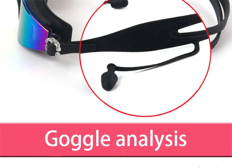 Professional Swimming Goggles for Men and Women, Silicone Anti-Fog, UV Adjustable, Multicolor Swimming Glasses with Earplug
