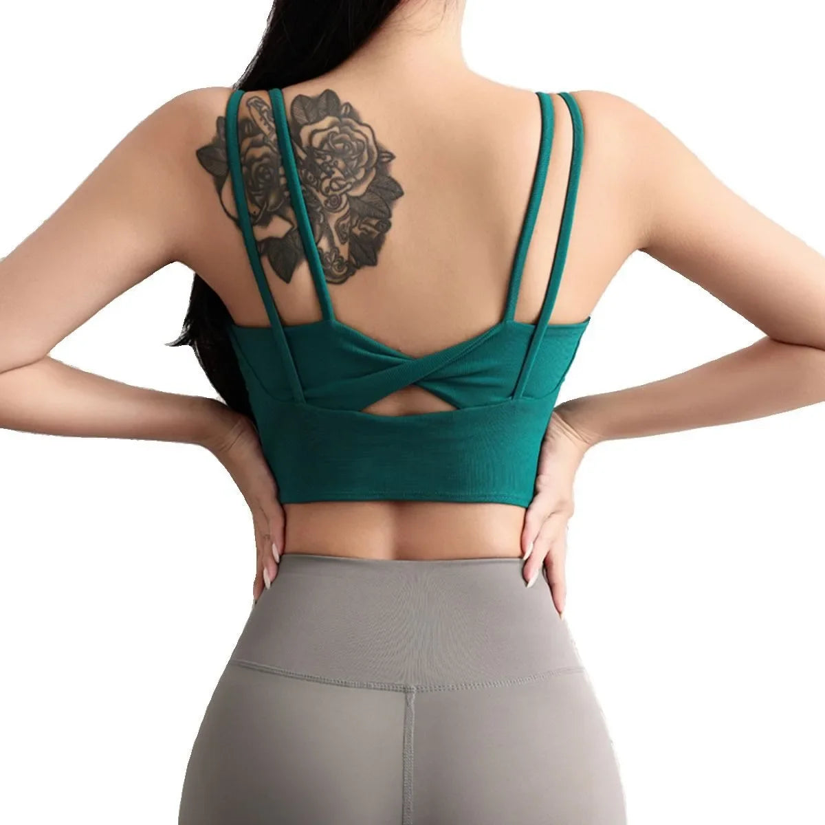 PofyBofy Build-in Bra Yoga Bra Breathable Yoga Crop Top Sports Crops Sports Bra Pilate Tops Soft Stretchy Beauty Back Bras Gym