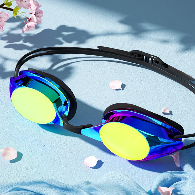 Unisex Professional Swimming Goggles for Adults Anti-fog Waterproof HD View Swim Goggles Colorful and Clear Lens to Choose