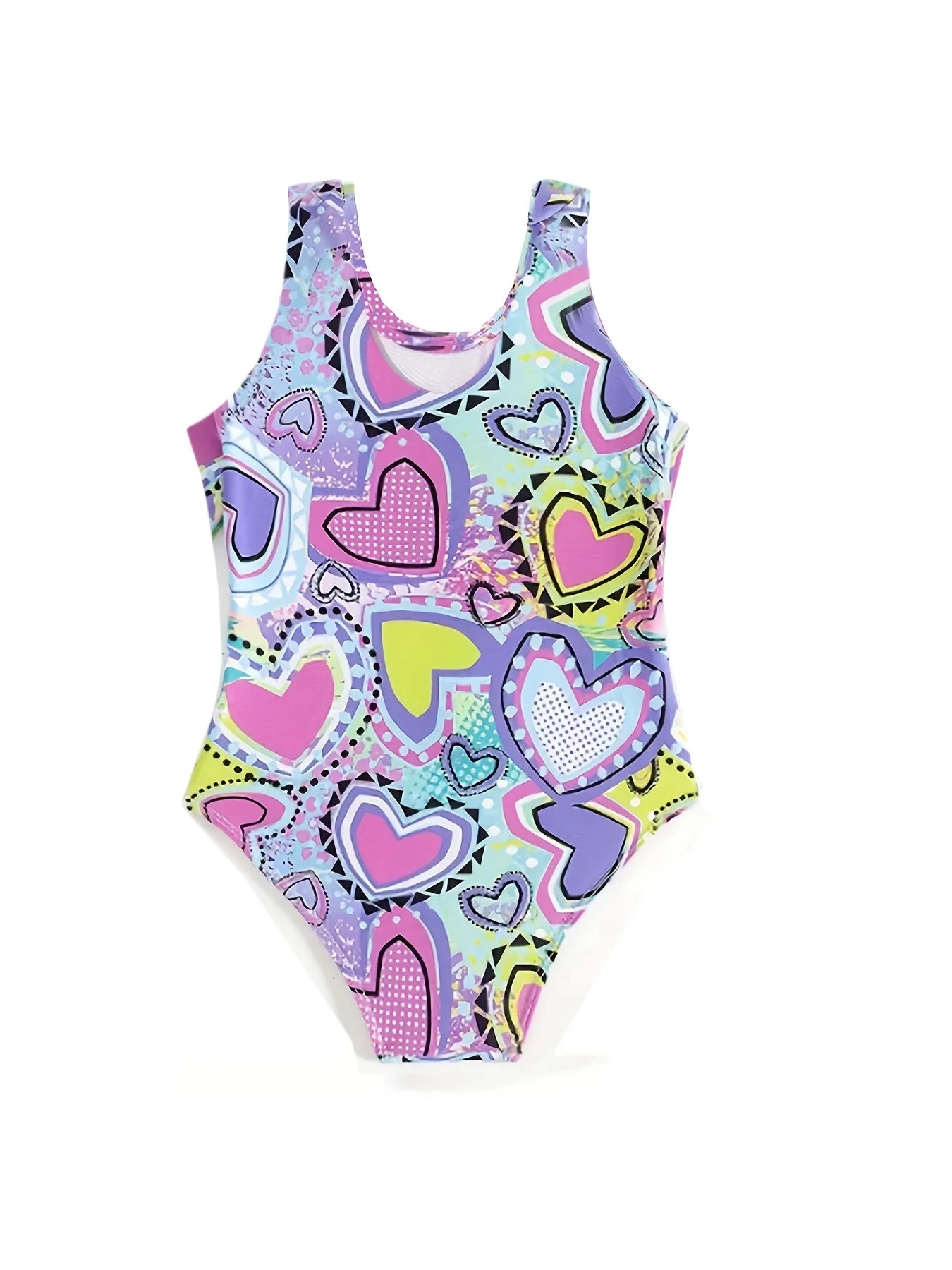 Children's One-piece Swimsuit | Cute Floral Print | Polyester Halter Design | Elastic and Comfortable Chest Pad