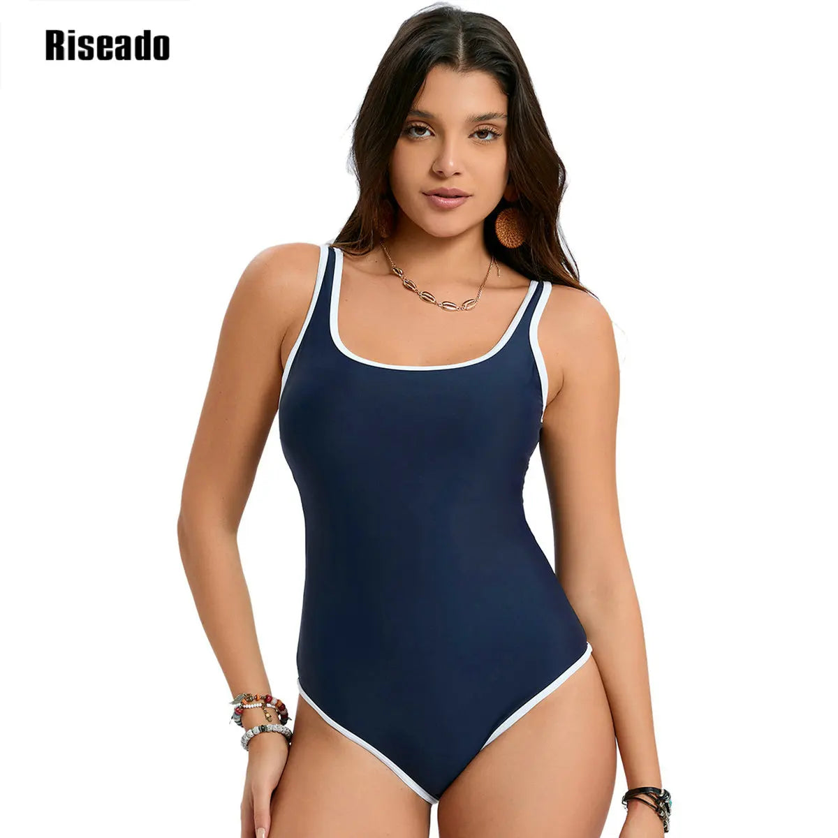 Women's Swimsuit Woman Scoop Neck Swimwear One Piece Swimming U Back Beach Wear Pool Squad Training Slimming Monokini
