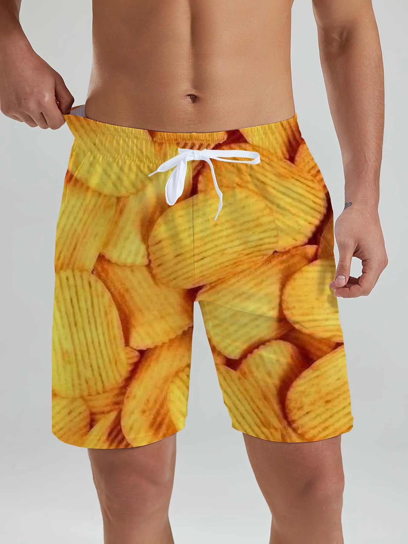 Fashion Fast Food Beach Shorts Men Cool Hawaiian Vacation Swim Trunks 3D Printing Snack Short Pants Summer Surf Board Shorts